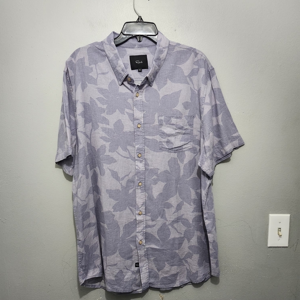 Rails Men's Purple Floral Button Up Shirt Size XXL Linen Blend